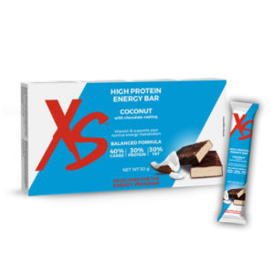 xs™ high protein energy bar o smaku kokosowym z polewa czekoladowa